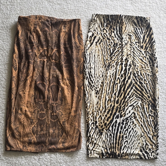 Animal Print Midi Skirts Set Of 2 - Picture 2 of 15